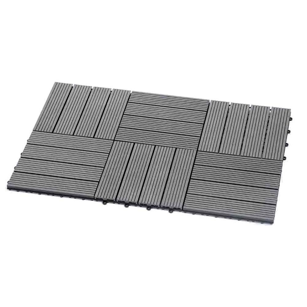 Dalles terrasse en composite effet bois - Lot de 5 Unité Gris - Image 2