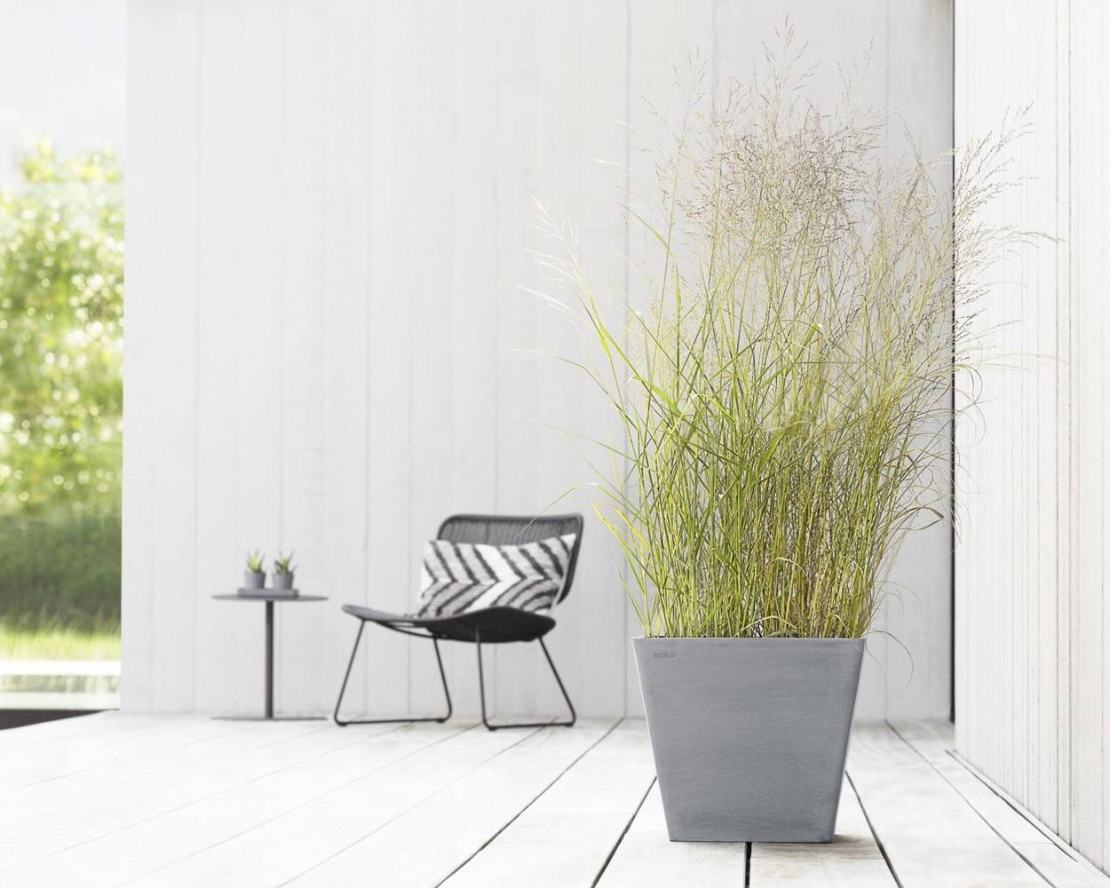 Ecopots - Pot Carré Rotterdam 40 Bleu Gris - 40 x 40 x H. 35 cm - 37,6 L ECOPOTS - Image 4