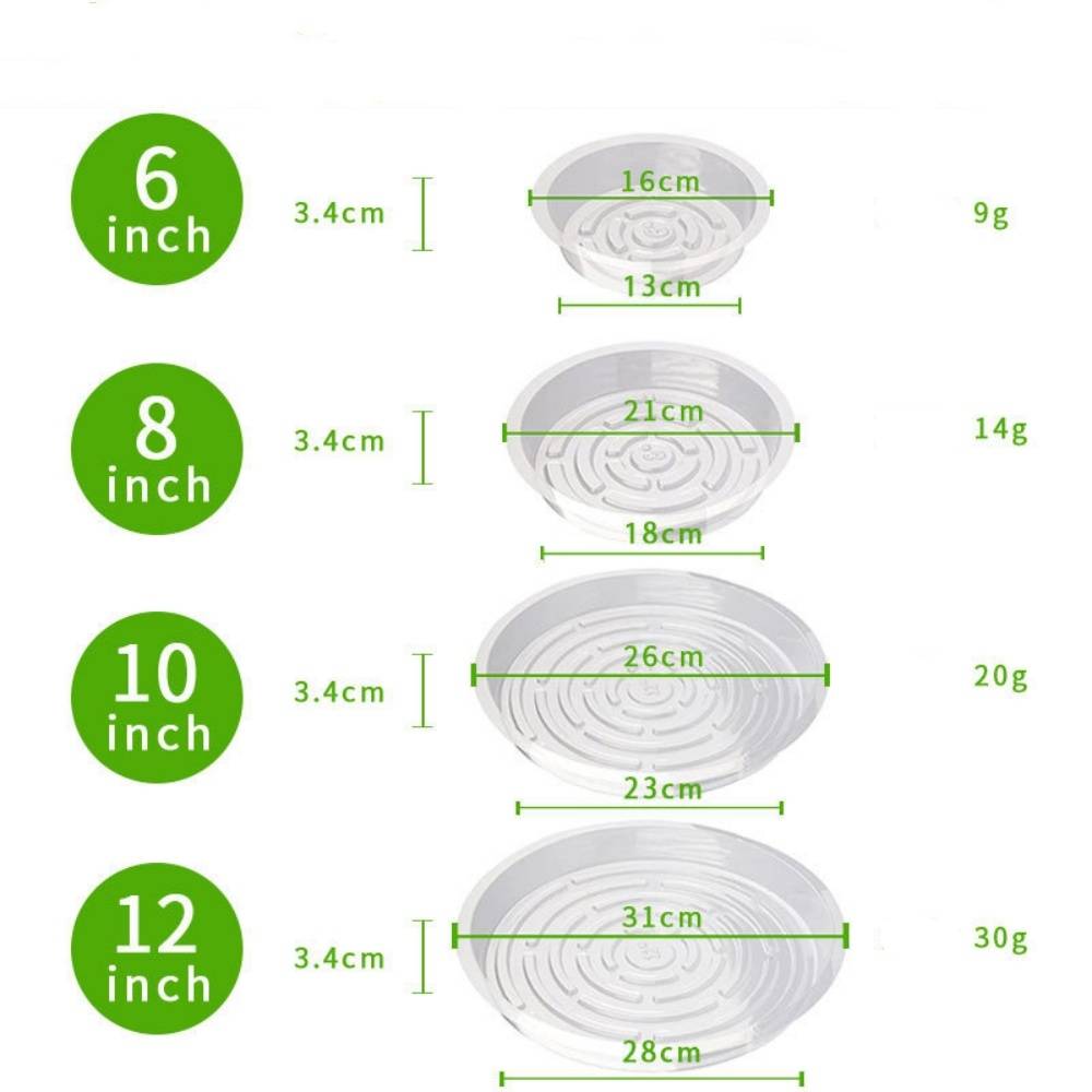 Lytech - Plateaux de Soutènement Transparents 20 cm - Lot de 10 - Antidérapants et Étanches pour Pots de Plantes - Lytech - Image 3