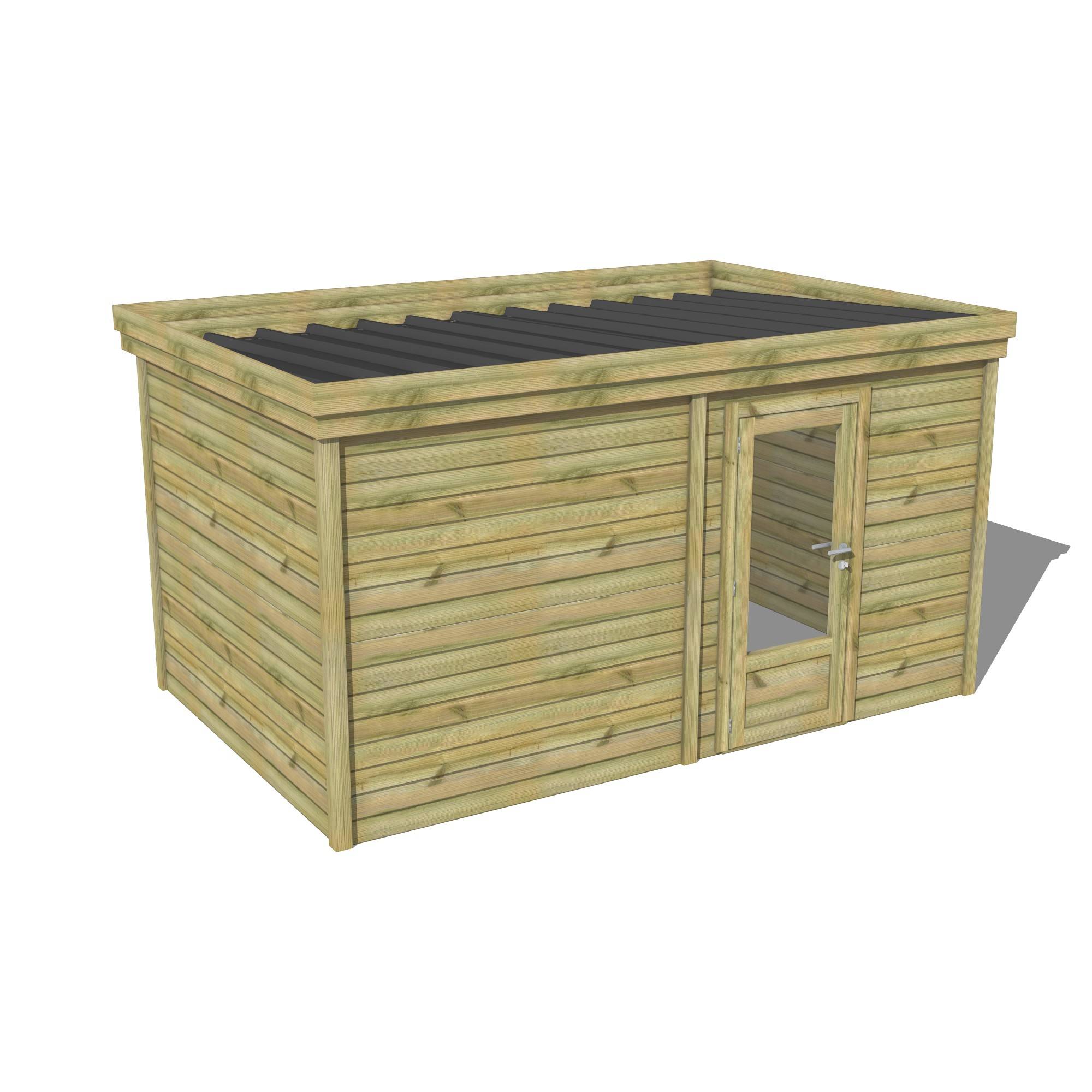 Abri Français - ABRI DE JARDIN bois Pin traité autoclave 27mm - 4,695x2,64m / 12m2 - Bac acier - Abri Français - Image 1