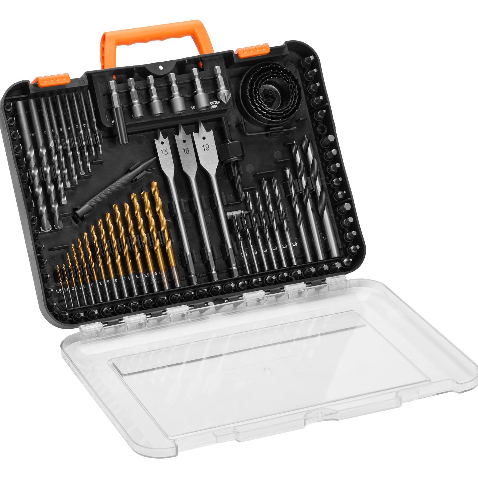 Vevor - VEVOR Kit 100 forets et embouts pour perceuse/visseuse, avec étui, pour bois et métal, bricolage. - Image 1