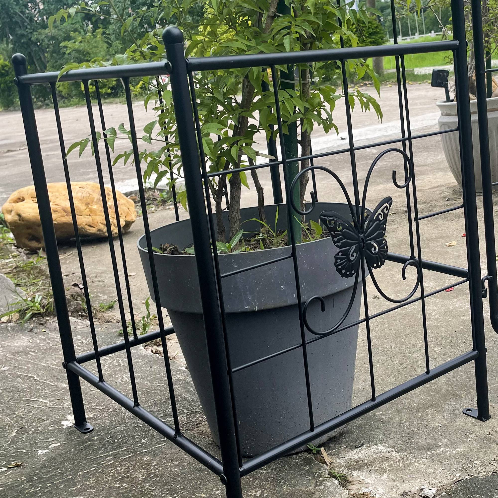Arche Jardin avec Portillon Métal Extérieur Support Plantes Grimpantes 200x218cm Noir - ComfortXL Outdoor Living - Image 5