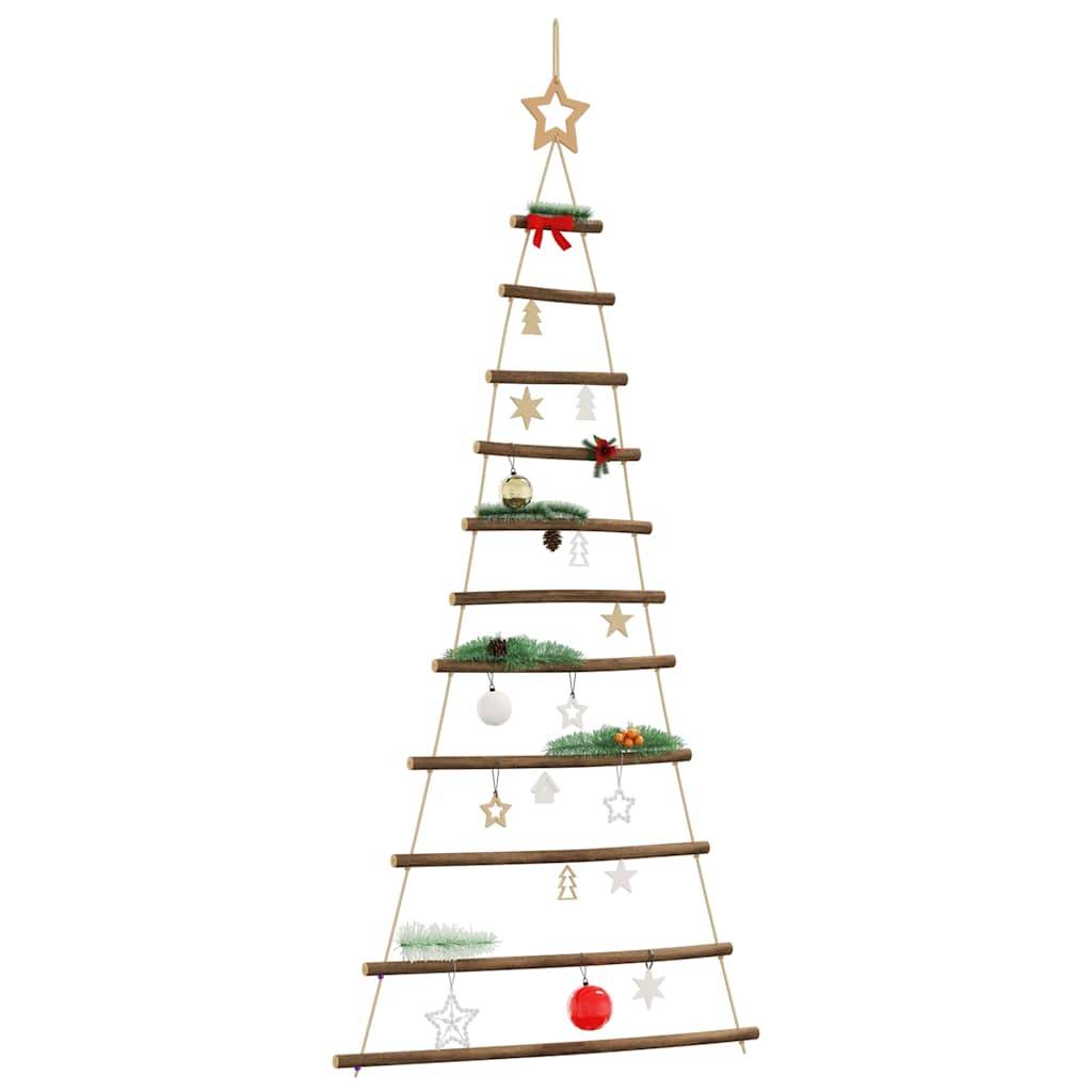 Sapin de Noël Mural Suspendu en Bois Naturel Décoration Rustique 150 cm – ComfortXL Outdoor Living - Image 1