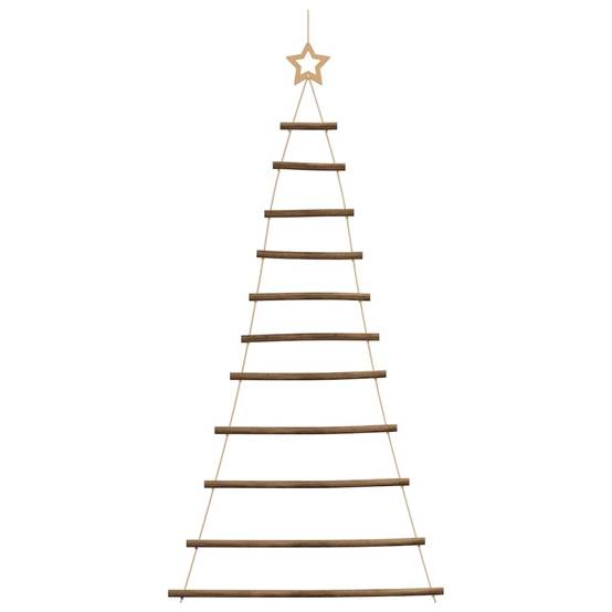 Sapin de Noël Mural Suspendu en Bois Naturel Décoration Rustique 150 cm – ComfortXL Outdoor Living - Image 4