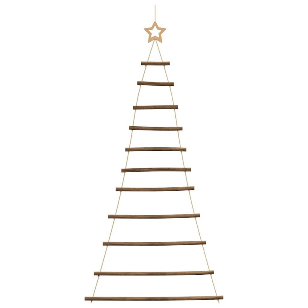 Sapin de Noël Mural Suspendu en Bois Naturel Décoration Rustique 150 cm – ComfortXL Outdoor Living - Image 4