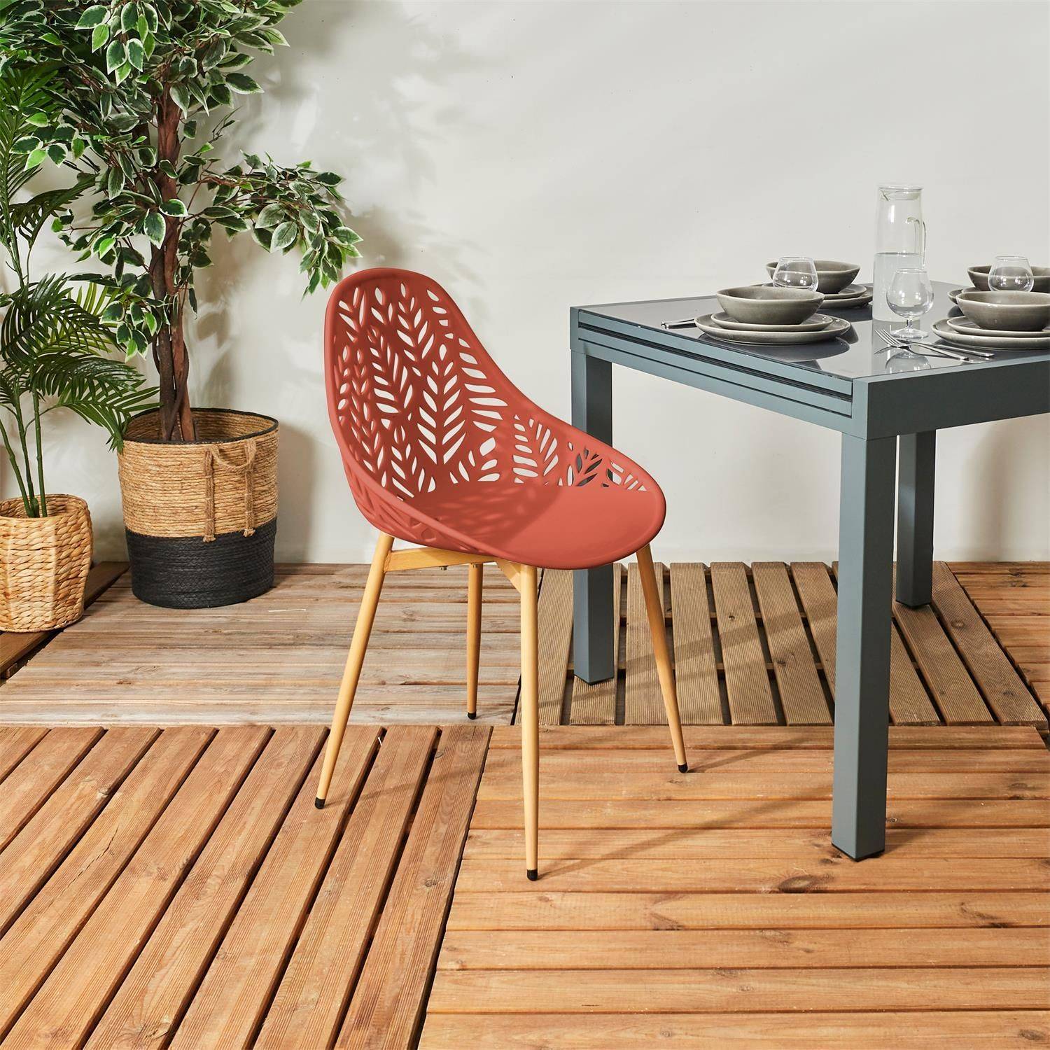 The Home Deco Factory - Lot de 4 chaises d'extérieur Calvi en polypropylène - The Home Deco Factory - Image 2