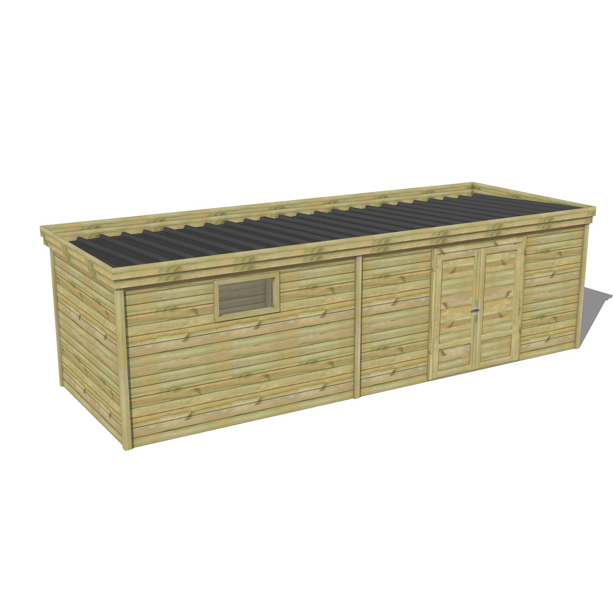 Abri Français - ABRI DE JARDIN bois Pin traité autoclave 27mm - 7,695x2,64m / 20m2 - Bac acier - Abri Français - Image 1