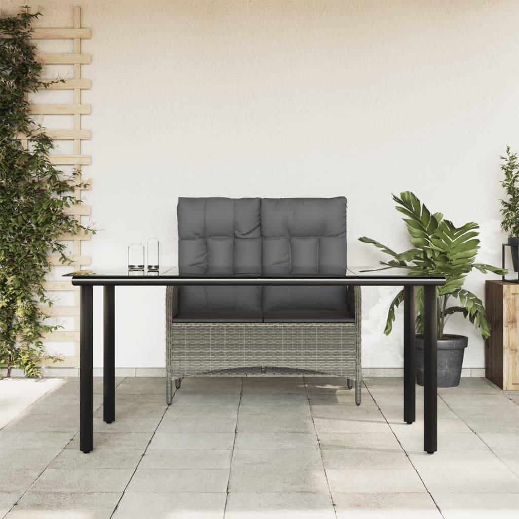 Vidaxl - Ensemble à manger jardin et coussins 2 pcs-Salons de jardin gris rotin 206983 - Image 1