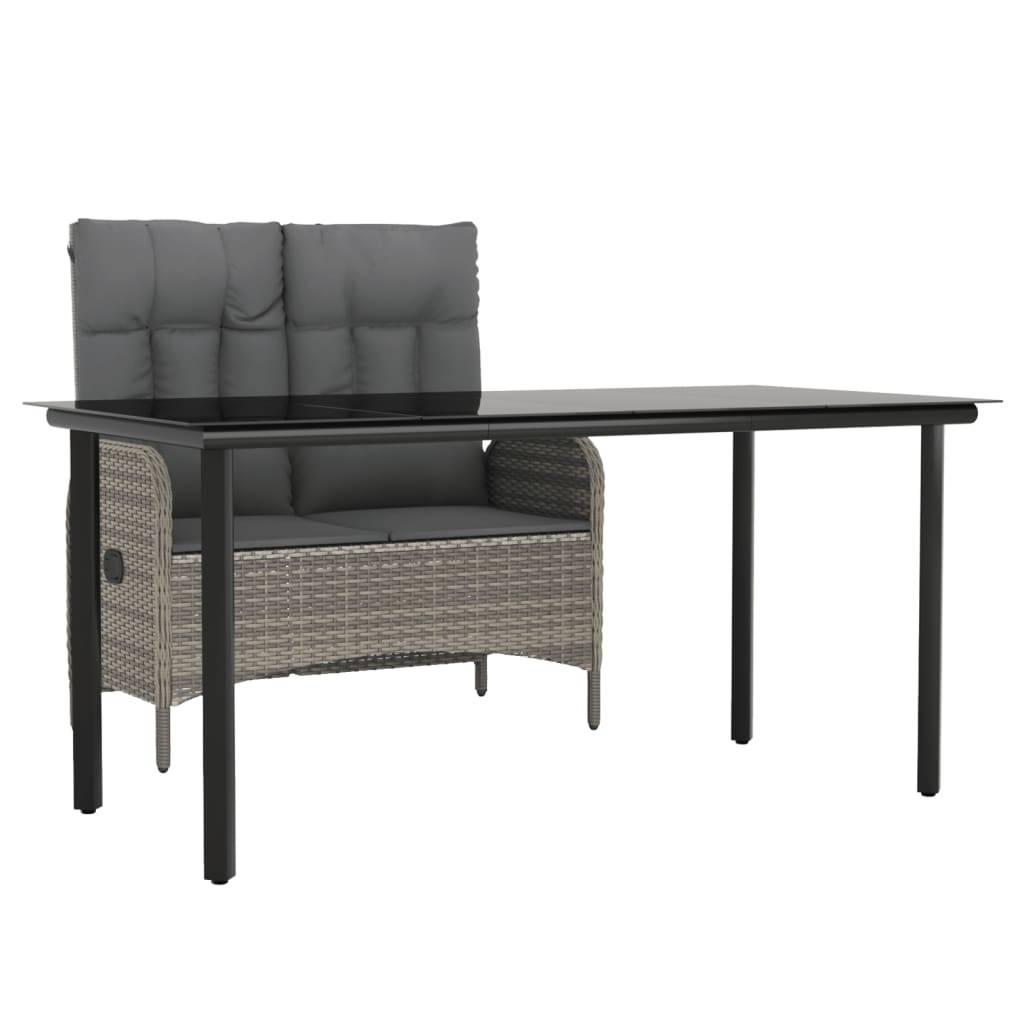 Vidaxl - Ensemble à manger jardin et coussins 2 pcs-Salons de jardin gris rotin 206983 - Image 2