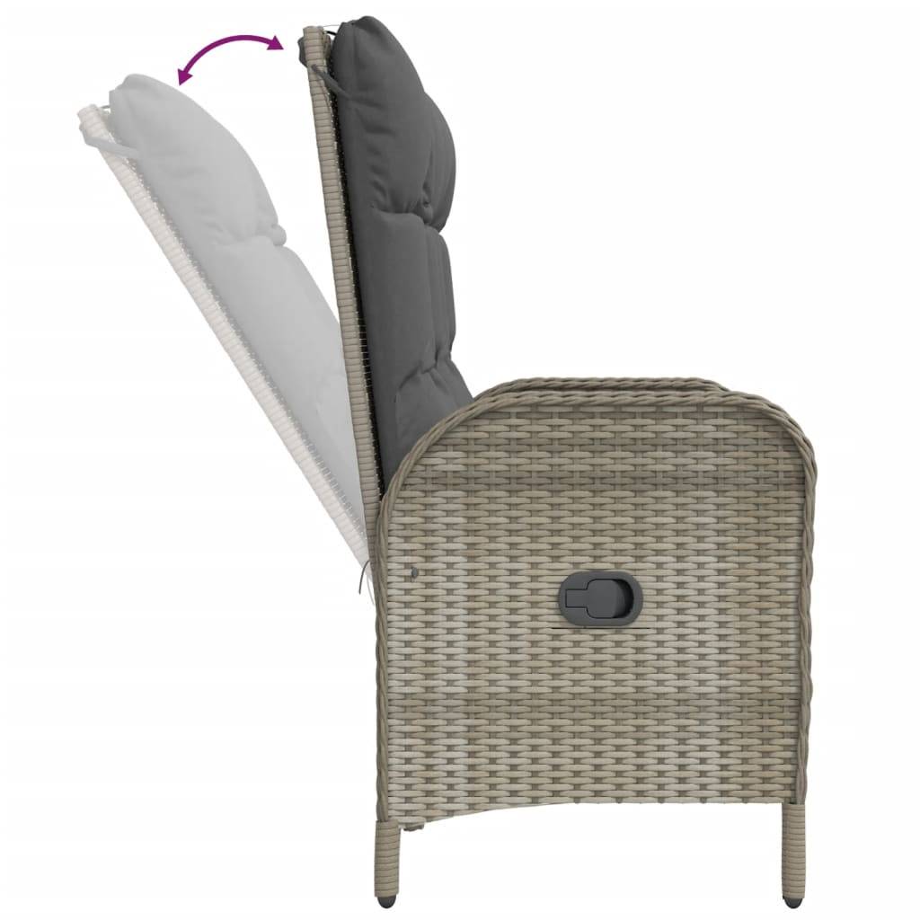 Vidaxl - Ensemble à manger jardin et coussins 2 pcs-Salons de jardin gris rotin 206983 - Image 6