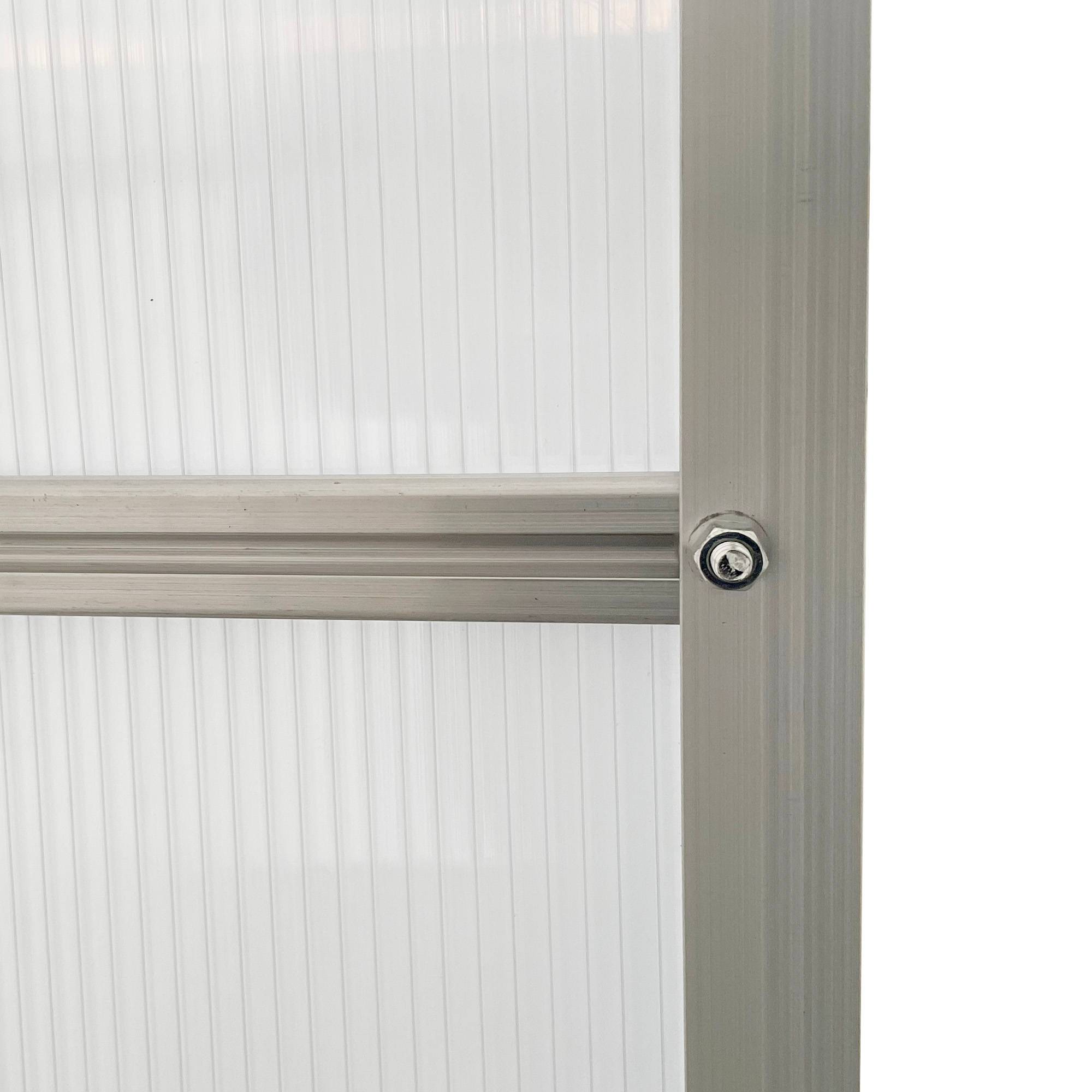 Serre de Jardin Polycarbonate 7,1m² Aluminium avec base et lucarne réglable 1,9x3,75x1,99m - ComfortXL Outdoor Living - Image 10