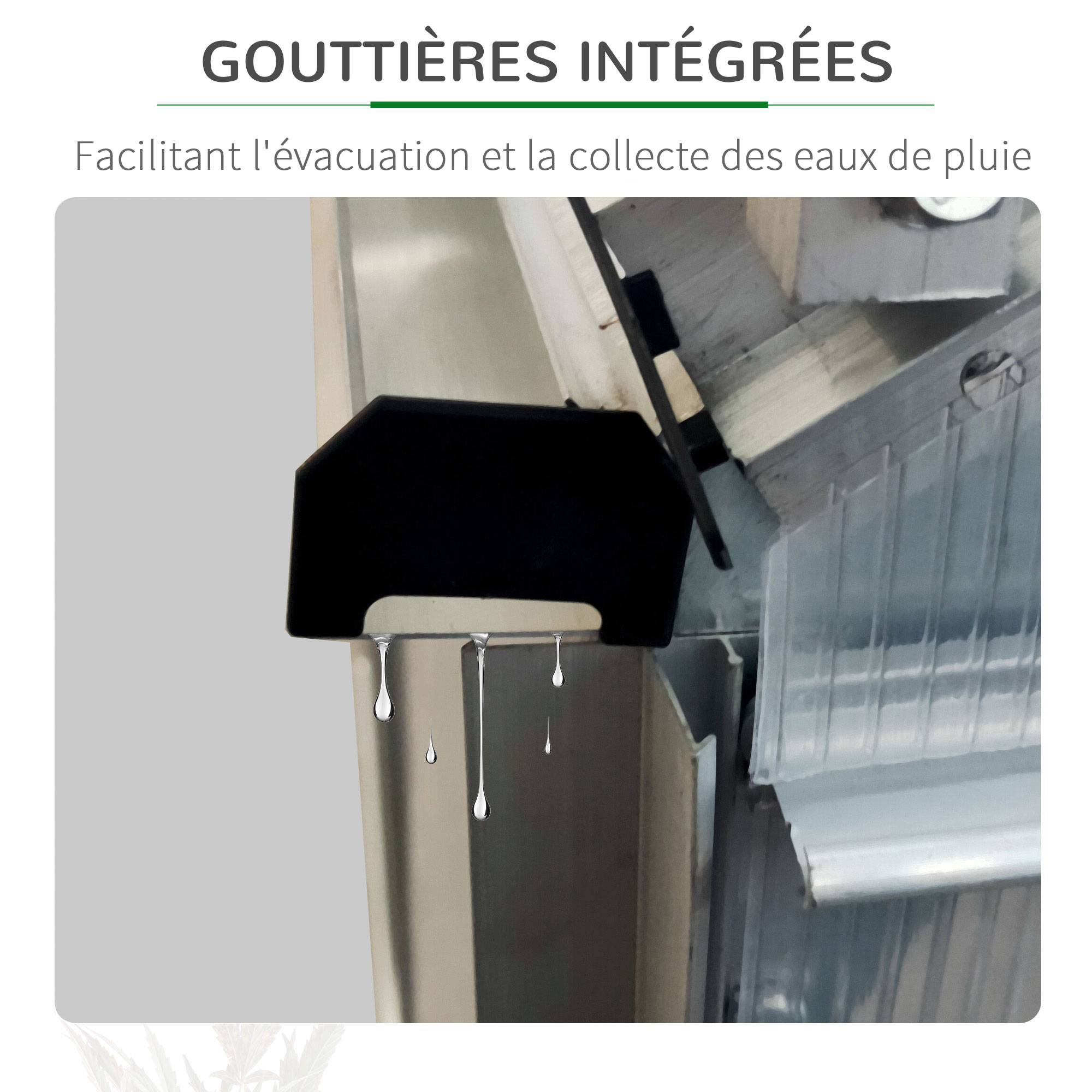 Serre de Jardin Polycarbonate 7,1m² Aluminium avec base et lucarne réglable 1,9x3,75x1,99m - ComfortXL Outdoor Living - Image 9