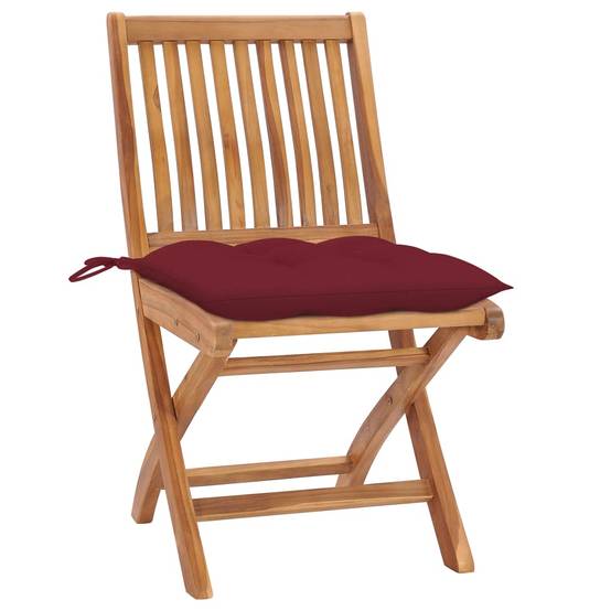 PANGIVO - Lot de 4 chaises de jardin pliables teck rouge bordeaux 46.5 x 58 x 88 cm - PANGIVO - Image 2