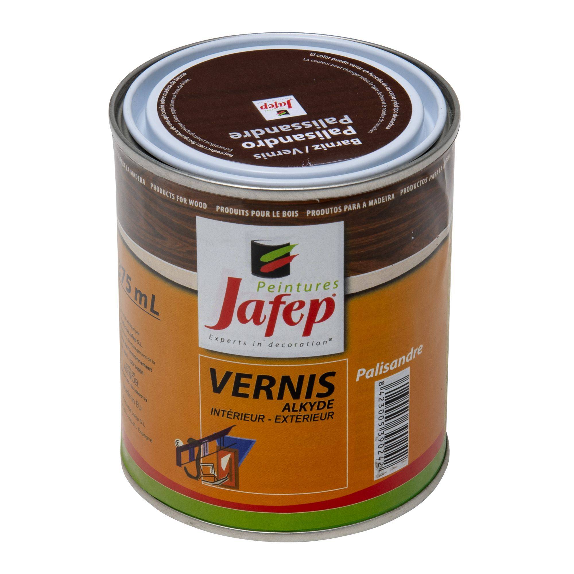 Vernis synthétique brillant palissandre Jafep - 375 ml - Image 1