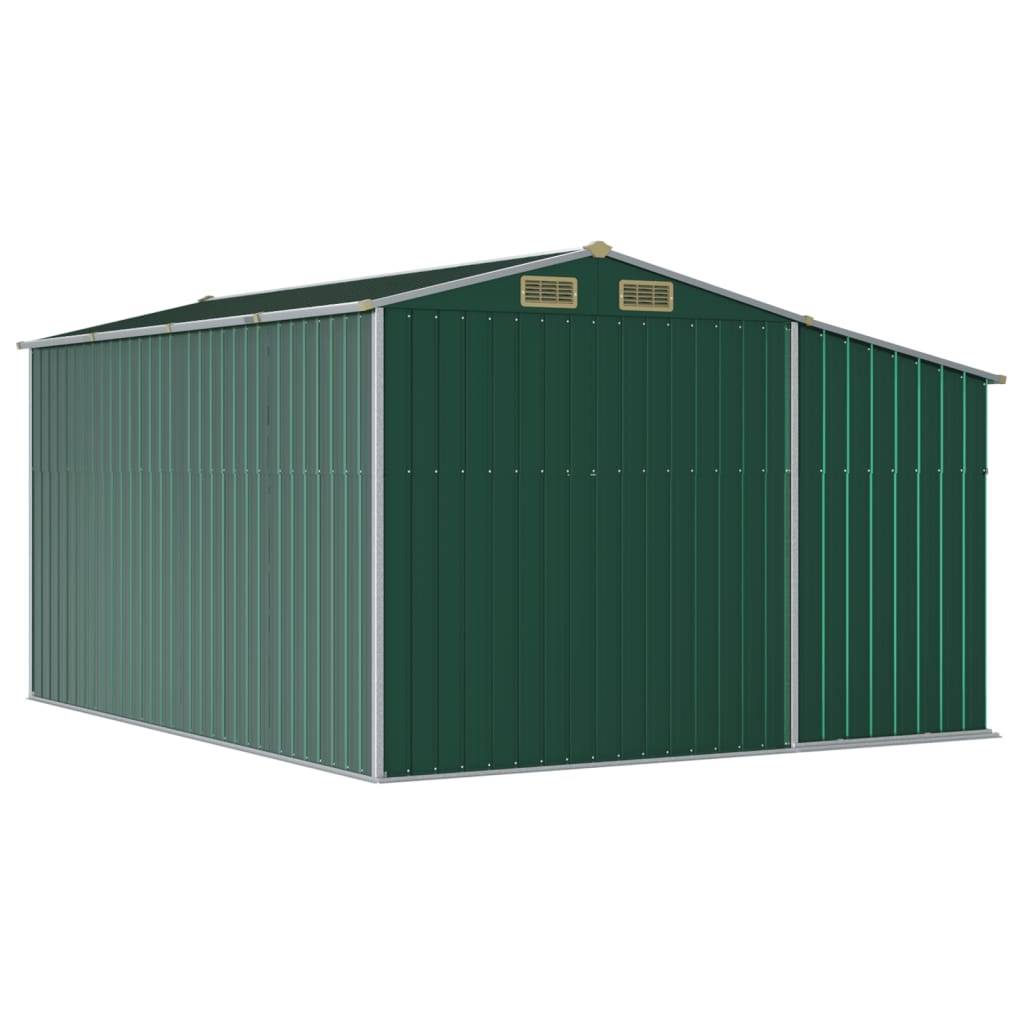 Vidaxl - Abri de jardin vert 277x365,5x179 cm acier galvanisé vidaXL 3188288 - Image 8