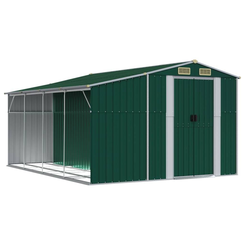 Vidaxl - Abri de jardin vert 277x365,5x179 cm acier galvanisé vidaXL 3188288 - Image 2
