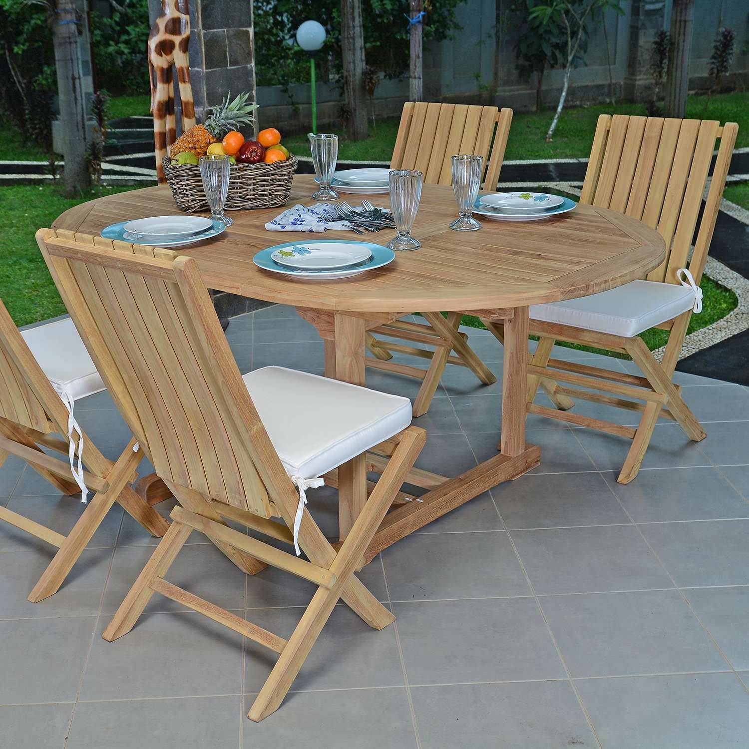 Salon de jardin en teck massif Talmont, 4 places - TECK'Attitude - Image 2