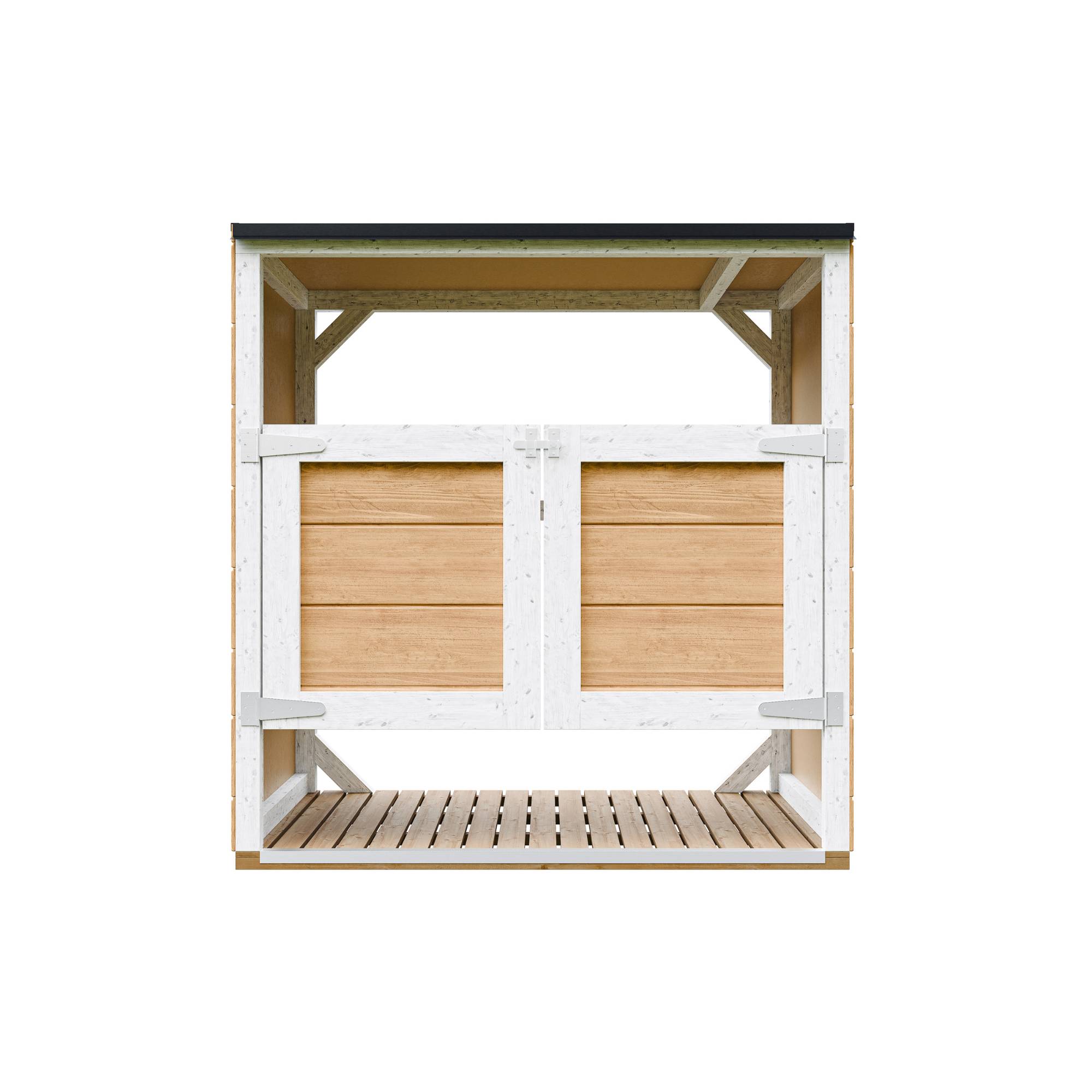 Timbela - Abri de jardin pour poubelles, Cache poubelle extérieur 1,14 m² / 2x240L - Timbela M980A-HARVEST HONEY - Image 3