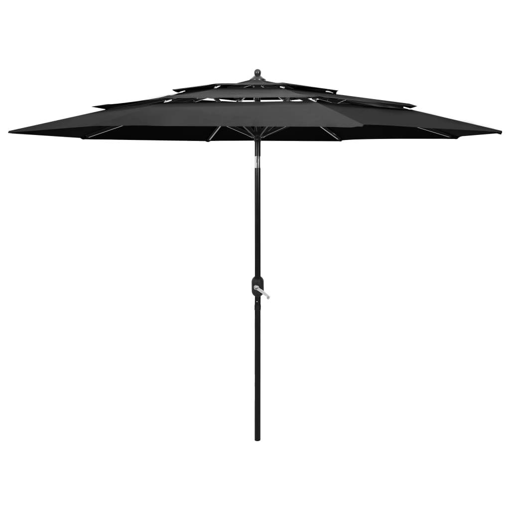 Vidaxl - Parasol de jardin à 3 niveaux avec mât en aluminium anthracite vidaXL 313870 - Image 1