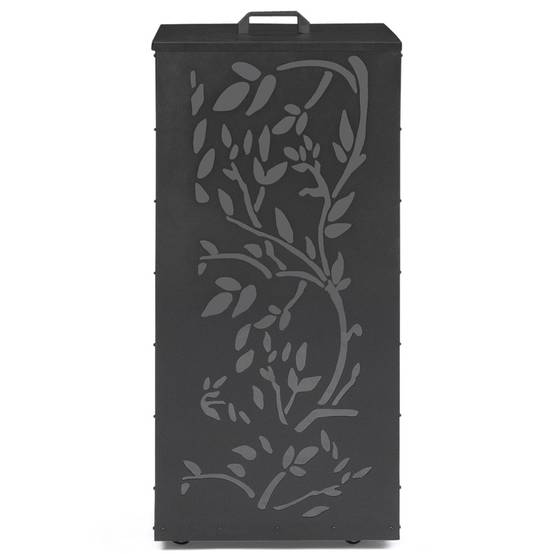 IDMARKET - Réservoir à granulés 45 kg noir rangement à pellets 36 x 36 x 76 cm - motif floral - Image 3