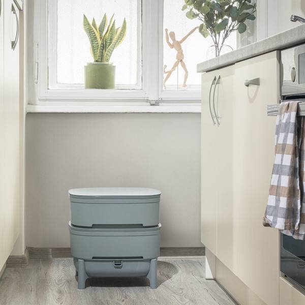 WORMcube Gris Design & Compact I Lombricomposteur 2 plateaux - Image 5
