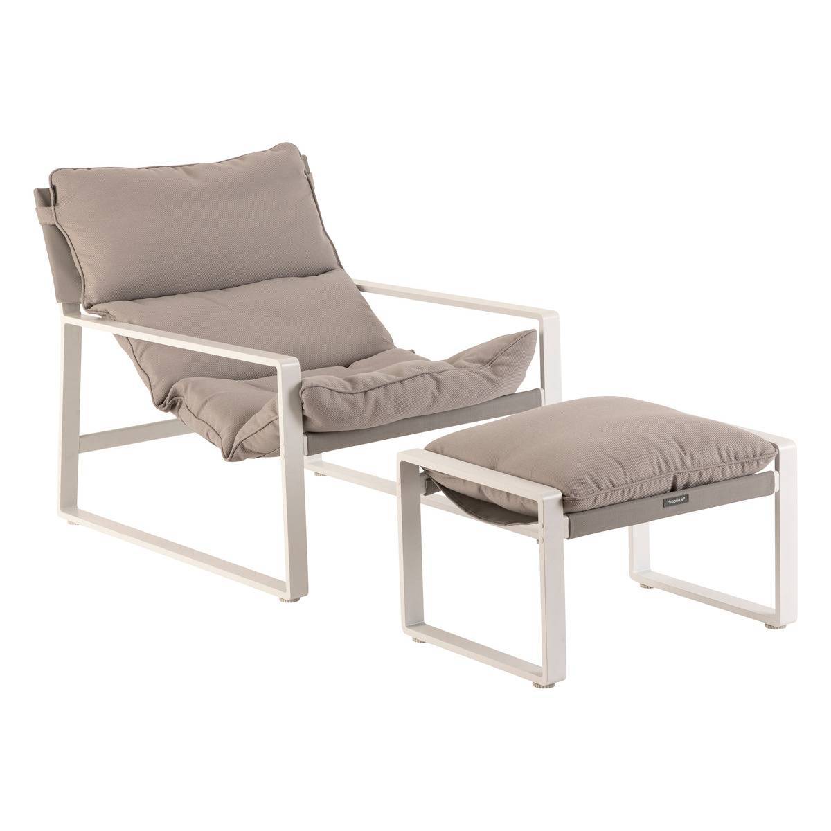 Hesperide - Fauteuil relax de jardin "Lambinio" blanc en aluminium en acier traité en epoxy Hespéride - Image 2