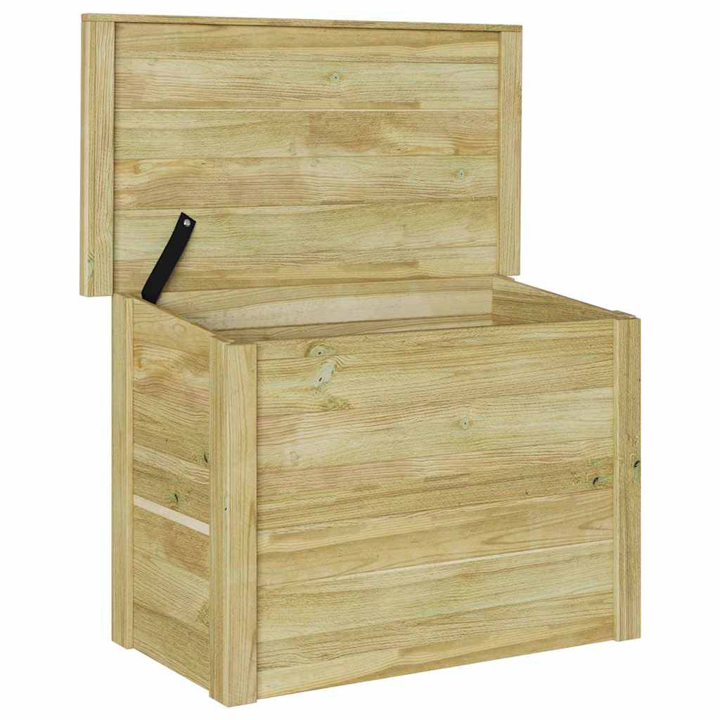 Boîte de rangement pinède imprégnée naturel 80 x 44.5 x 57.5 cm - PANGIVO - Image 4