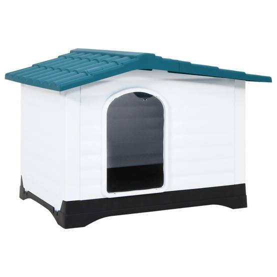 Grande niche pour chien polypropylène plancher surélevé Bleu 90.5x68cm – ComfortXL Pet Living - Image 1