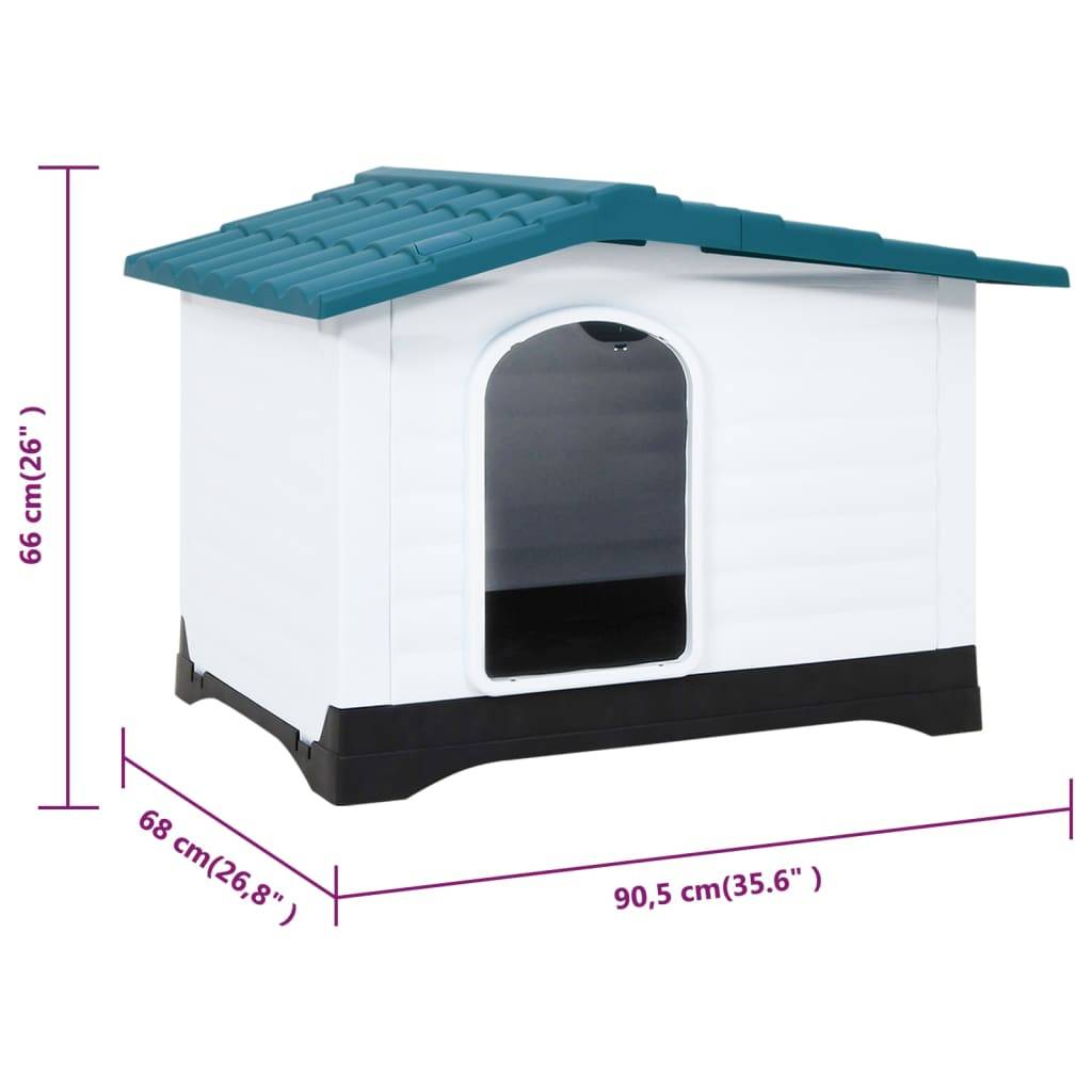 Grande niche pour chien polypropylène plancher surélevé Bleu 90.5x68cm – ComfortXL Pet Living - Image 8