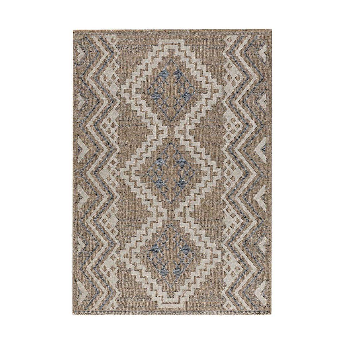 Jardindeco - Tapis intérieur extérieur aspect jute bleu Tijuana 9054 180 x 67 cm - Image 1