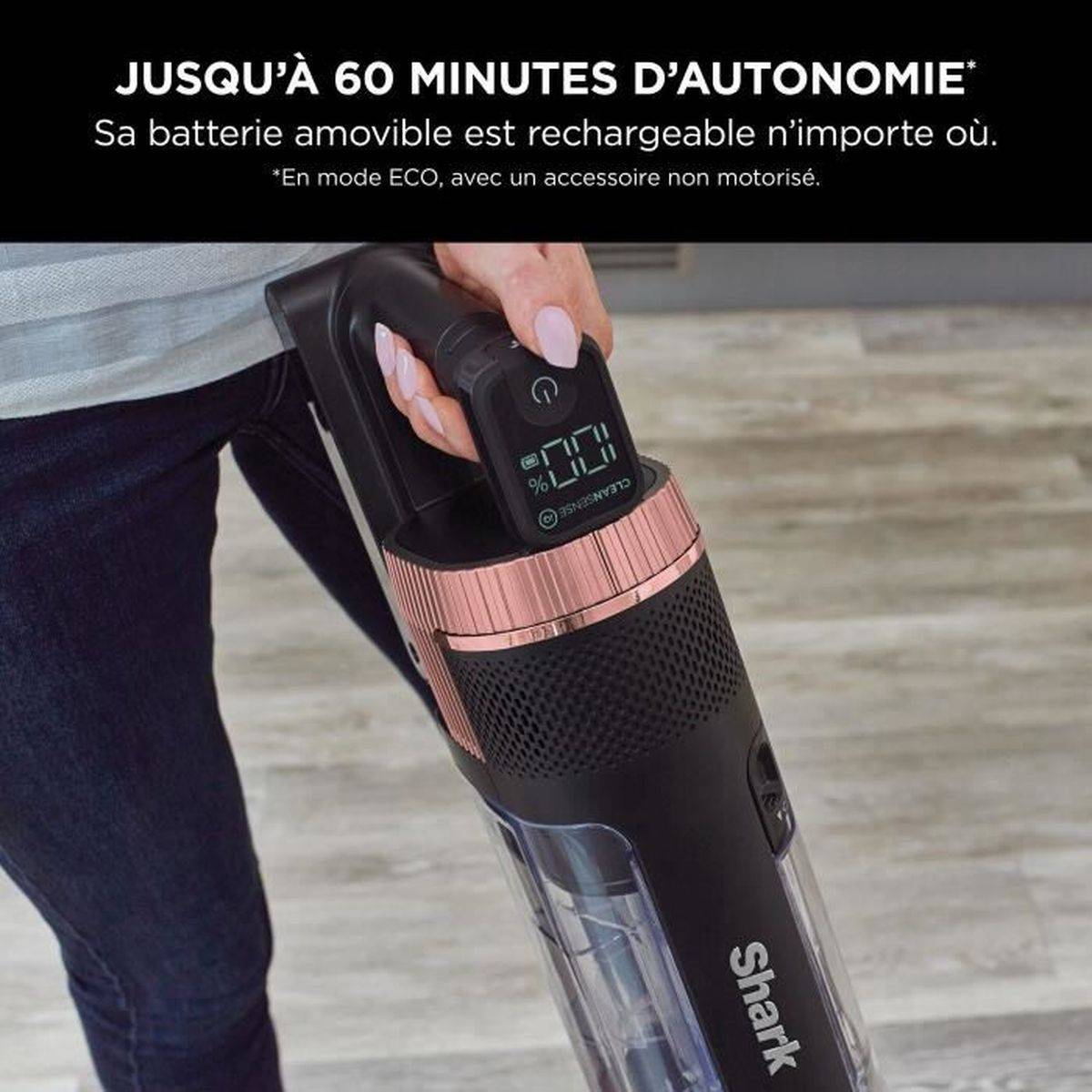 Aspirateur balai sans fil 2 en 1 Stratos IZ400EU, technologie DuoClean et PowerFins Plus, noir et rose - SHARK - Image 2