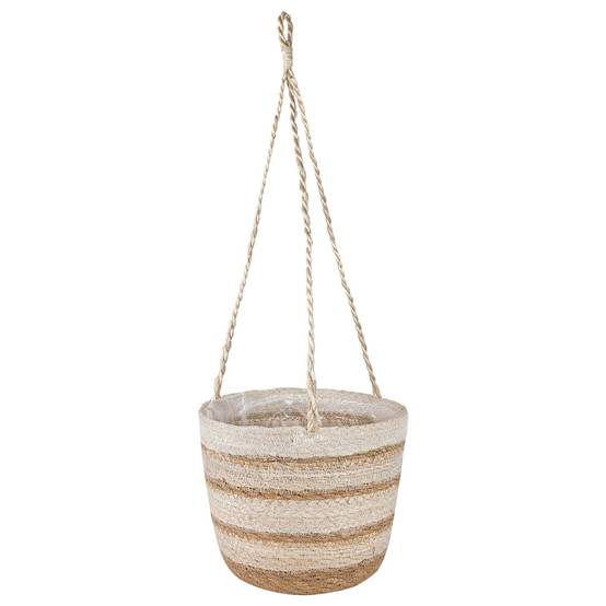 Paniers à plantes herbe de mer naturel blanc et beige 26 x 26 x 19 cm, Poids:0.95kg - PANGIVO - Image 4
