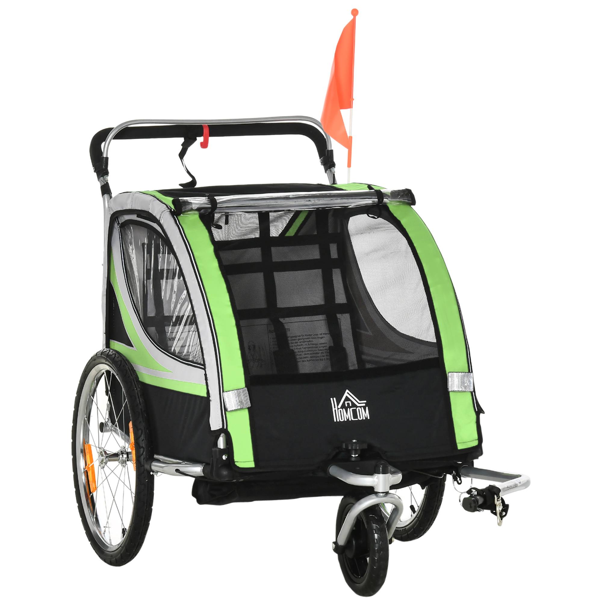 Remorque de vélo acier vert 142 x 75 x 101 cm - PANGIVO - Image 1