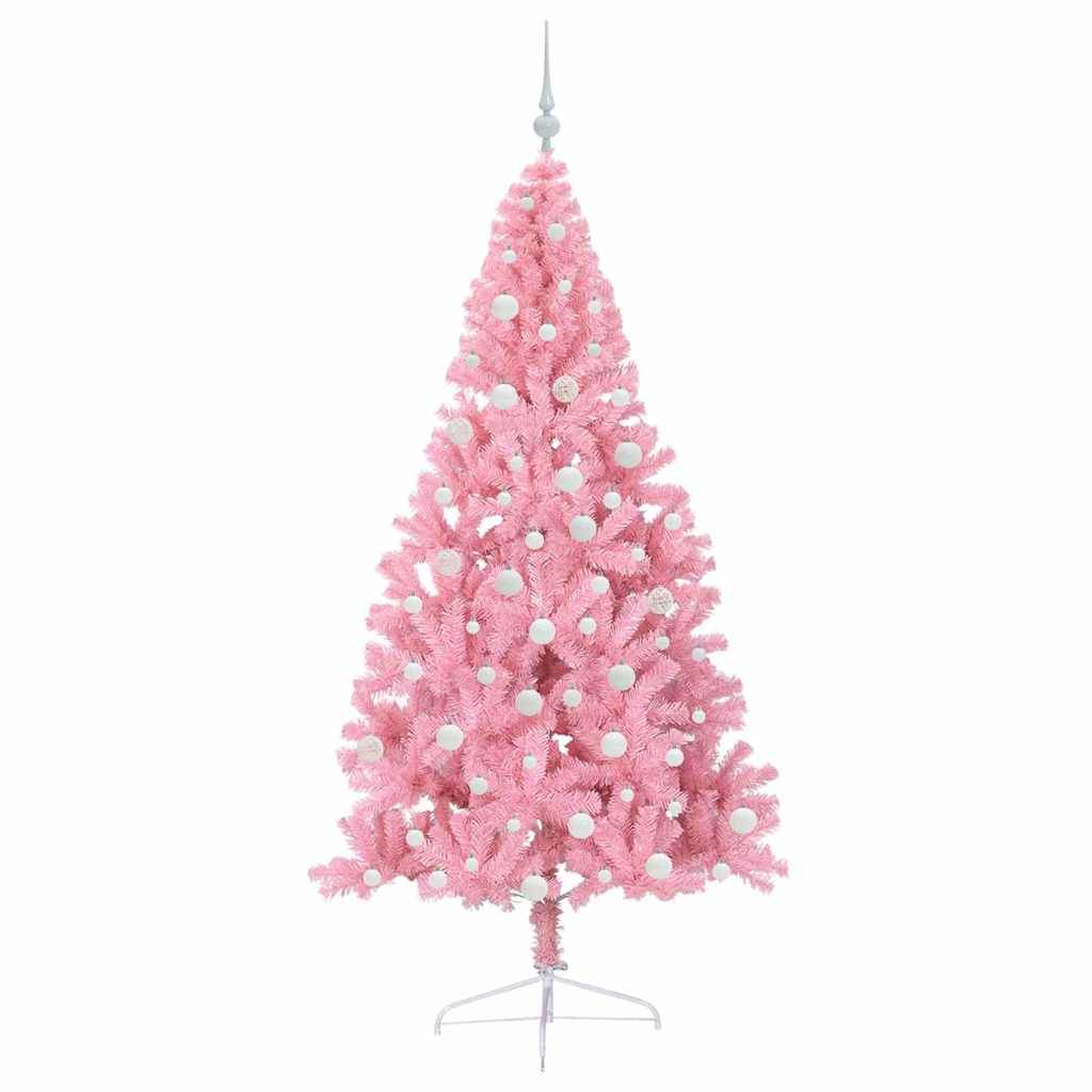 Vidaxl - Sapin de Noël artificiel pré-éclairé Rose 180 cm PVC vidaXL 3397079 - Image 5