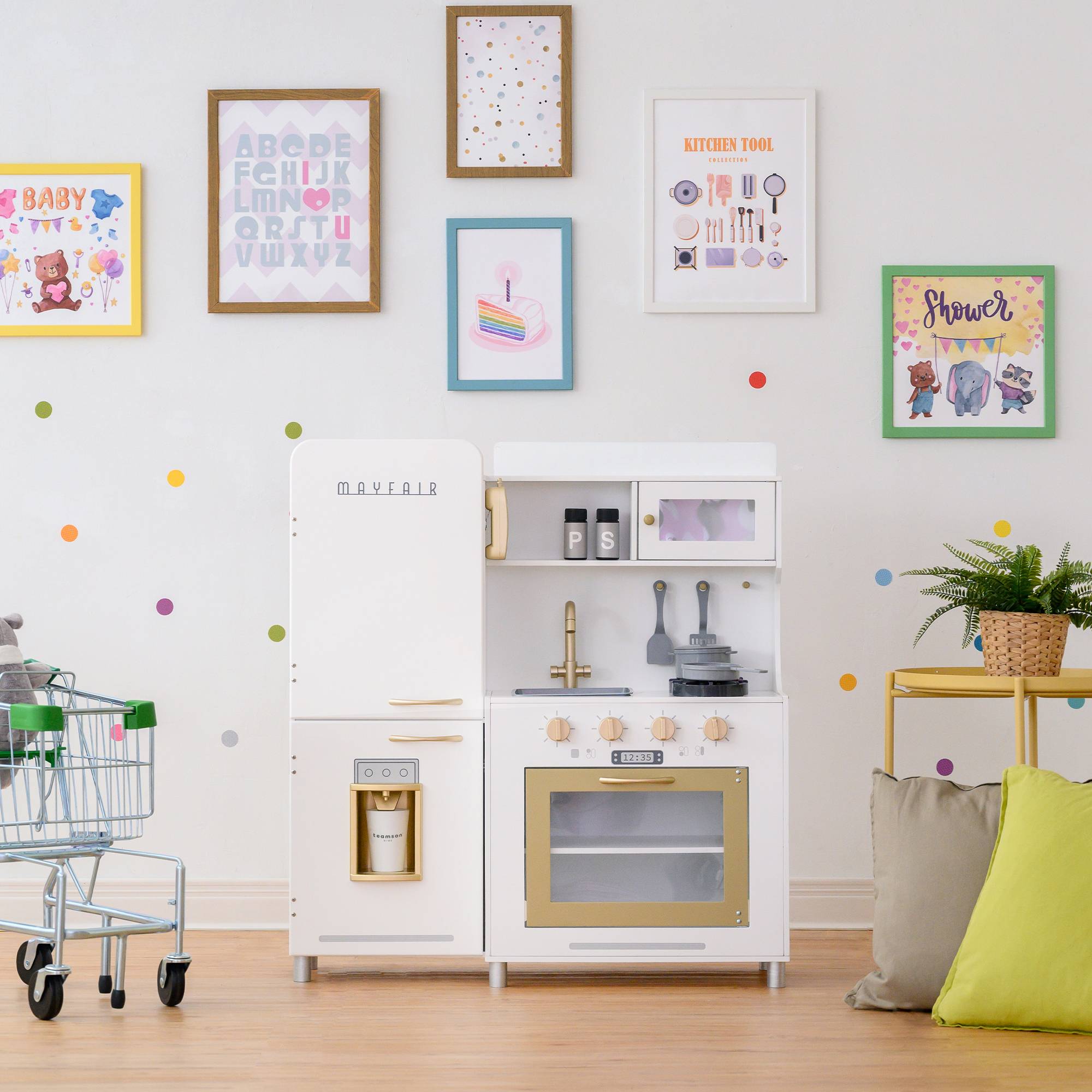 Cuisine en bois pour enfants 92.7cm, Blanc Teamson Kids - Image 5