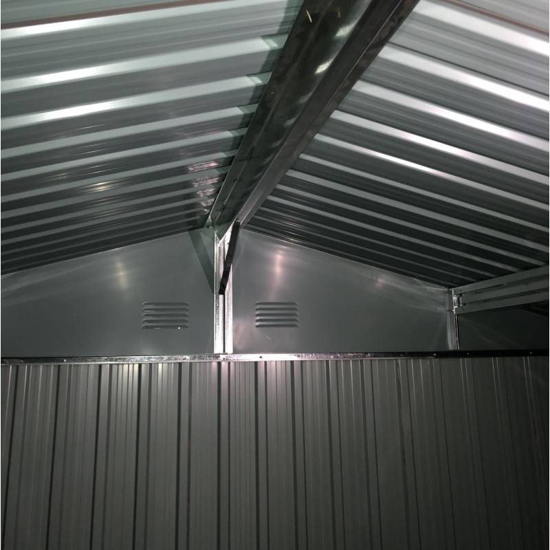 X-Metal - Abri de jardin 9,12 m² acier galvanisé beige double porte kit ancrage X-Metal WoodTouch - Image 5