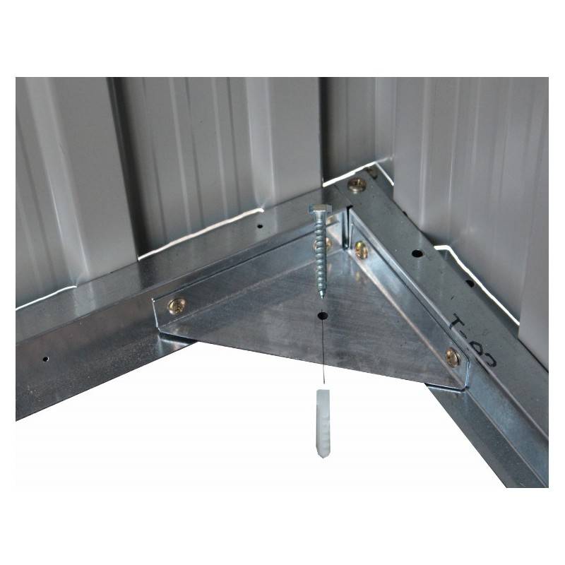 X-Metal - Abri de jardin 9,12 m² acier galvanisé beige double porte kit ancrage X-Metal WoodTouch - Image 7