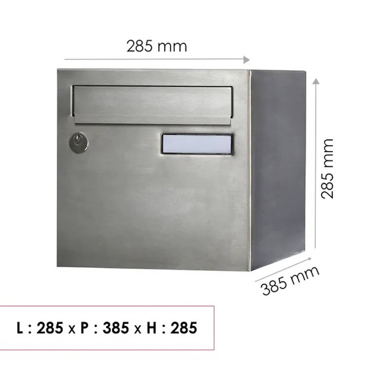 Boîte aux lettres normalisée 1 porte extérieur - Rivage - inox - Image 3