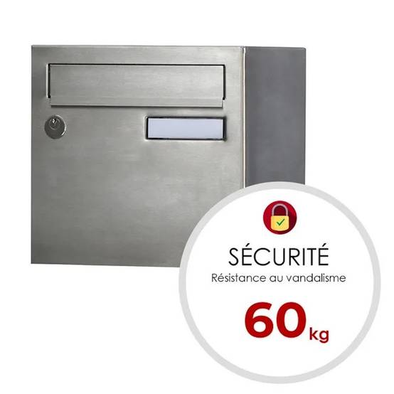 Boîte aux lettres normalisée 1 porte extérieur - Rivage - inox - Image 4