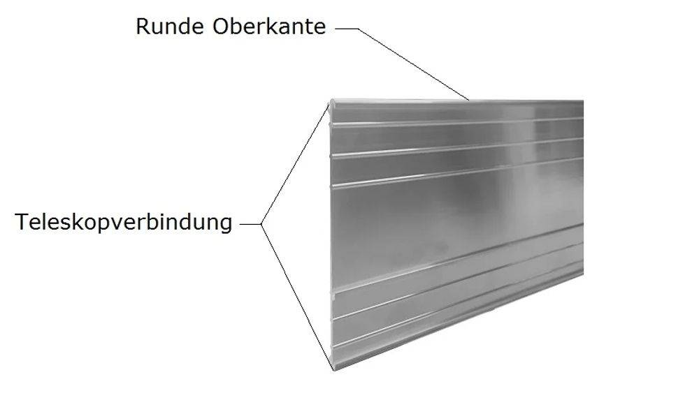 Bordure de Jardin en aluminium ultra solide 10-14-24cm, Large: 14 cm; Foule: 5; Longueur gs: 2 m - Image 2