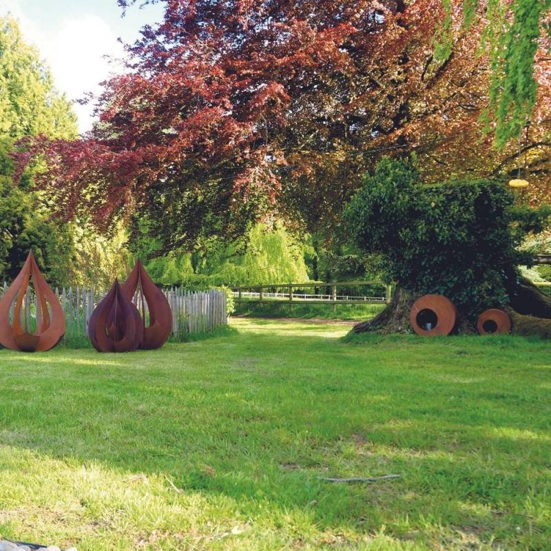 Déco jardin bulle métal rouillé - Rouille 60 cm - Jardinex - Image 3