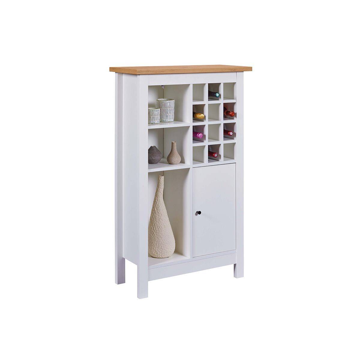 Buffet Avec Range-Bouteilles "Nichole" 124cm Blanc - Image 5