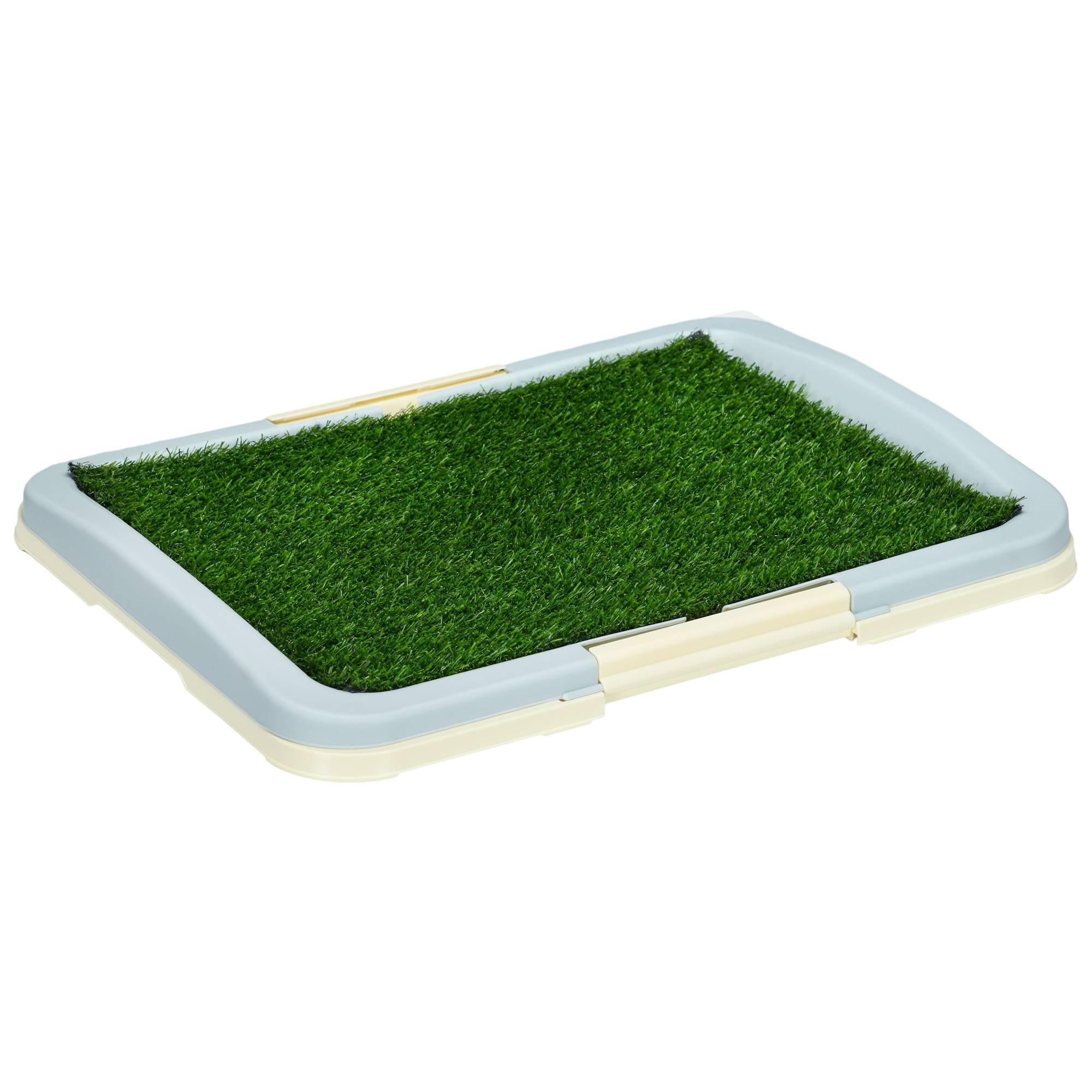 ComfortXL - Toilette pour chien plastique PE 63 x 48,5 x 6 cm vert blanc avec gazon artificiel réutilisable 3 niveaux - Image 10