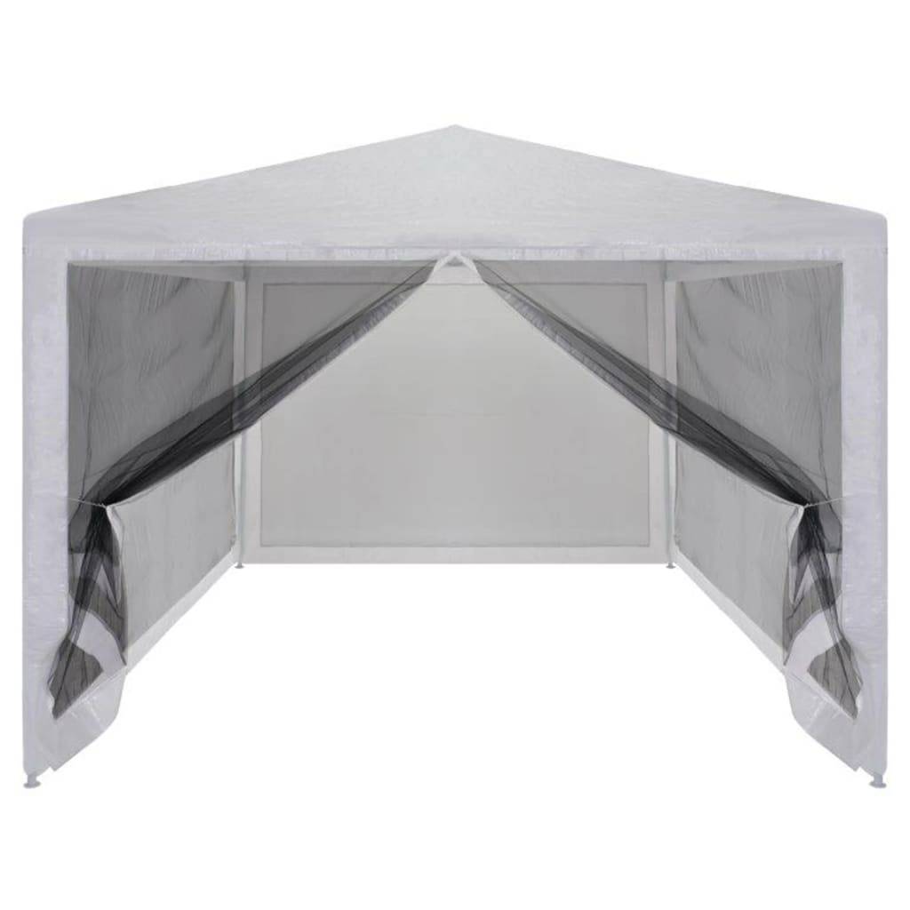 Tente de réception acier et polyéthylène blanc et noir 300 x 300 x 255 cm - PANGIVO - Image 3
