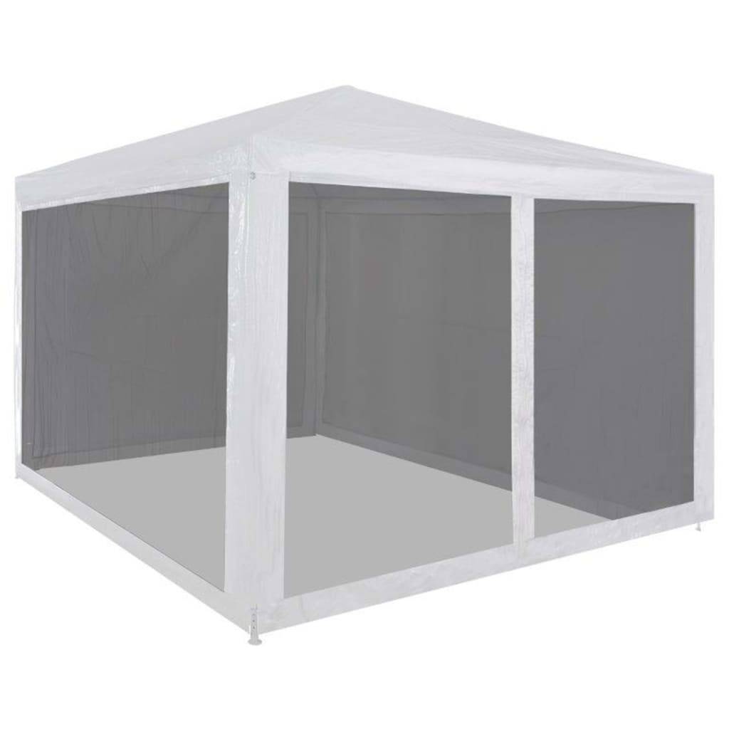 Tente de réception acier et polyéthylène blanc et noir 300 x 300 x 255 cm - PANGIVO - Image 1