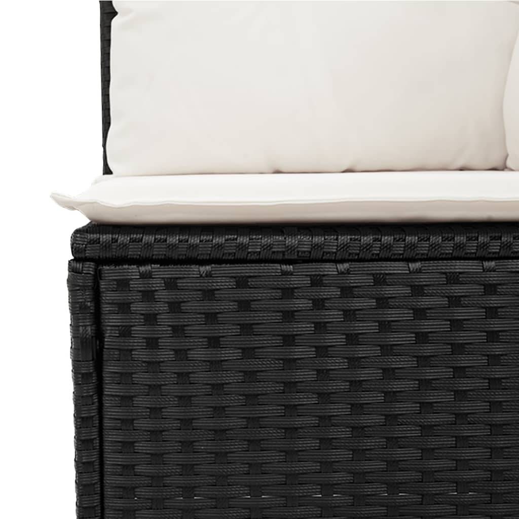 Salon de jardin 5 pcs | Mobilier d'extérieur avec coussins noir résine tressée Maison Chic - Image 6