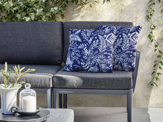 Beliani - Coussin d'extérieur Polyester Bleu GLIMMER - 45x45x12- Beliani - Image 1