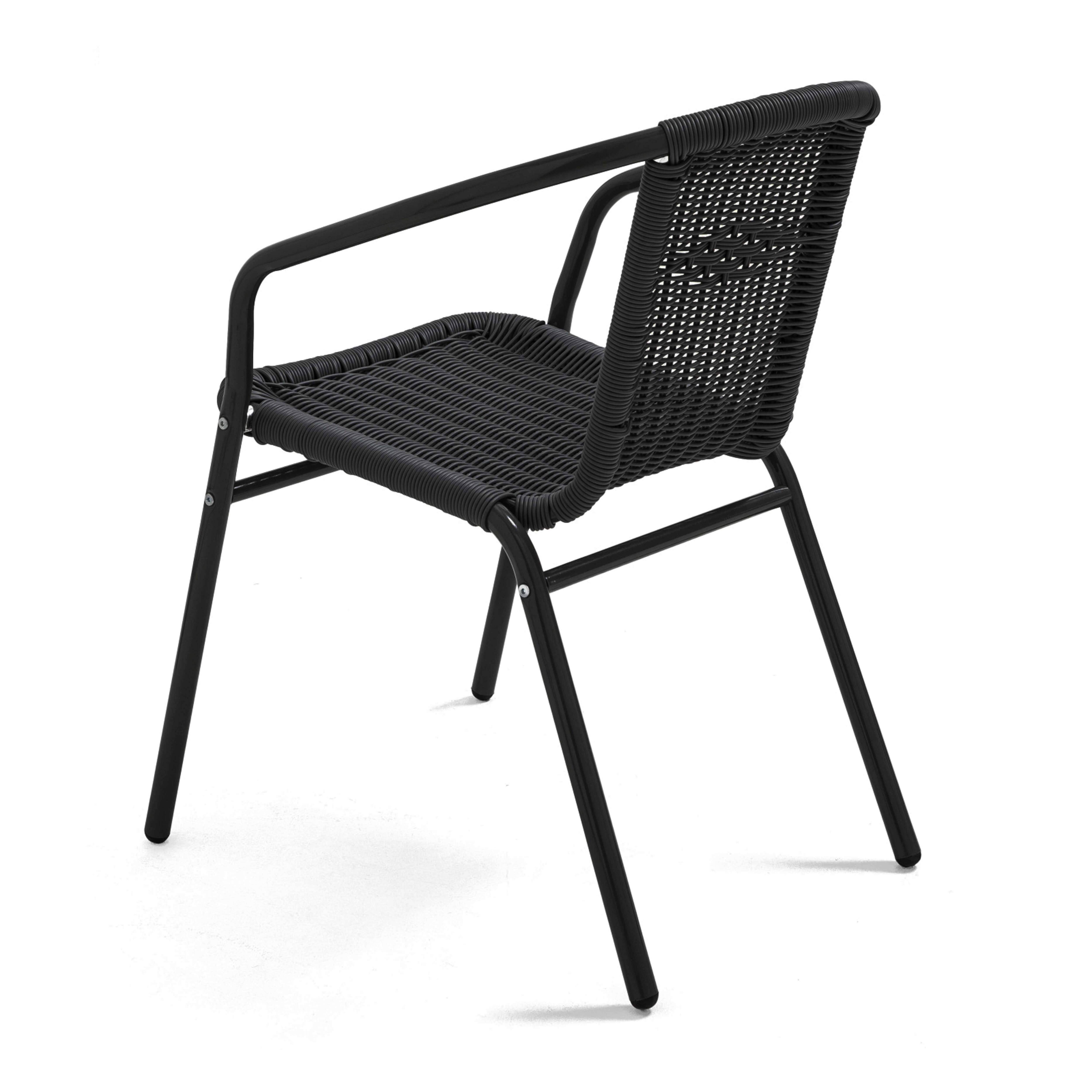 Oviala - Table de jardin carré plateau bois et 4 chaises en résine Times square - Oviala - Image 6