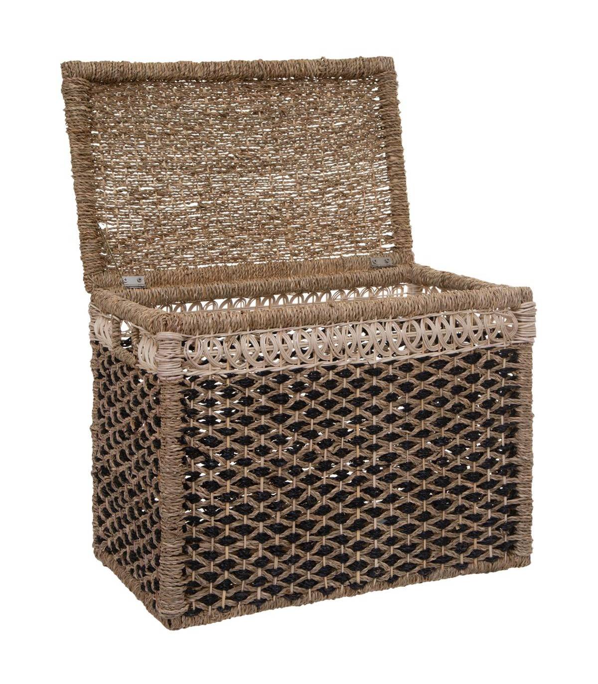 Set de 8 Paniers de rangement en Seagrass Beige et Noir - Image 2