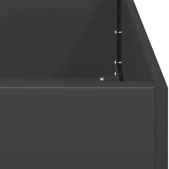 Jardinière rectangulaire pour jardin patio 280 x 80 x 40 cm design moderne esthétique en acier noir - Image 5